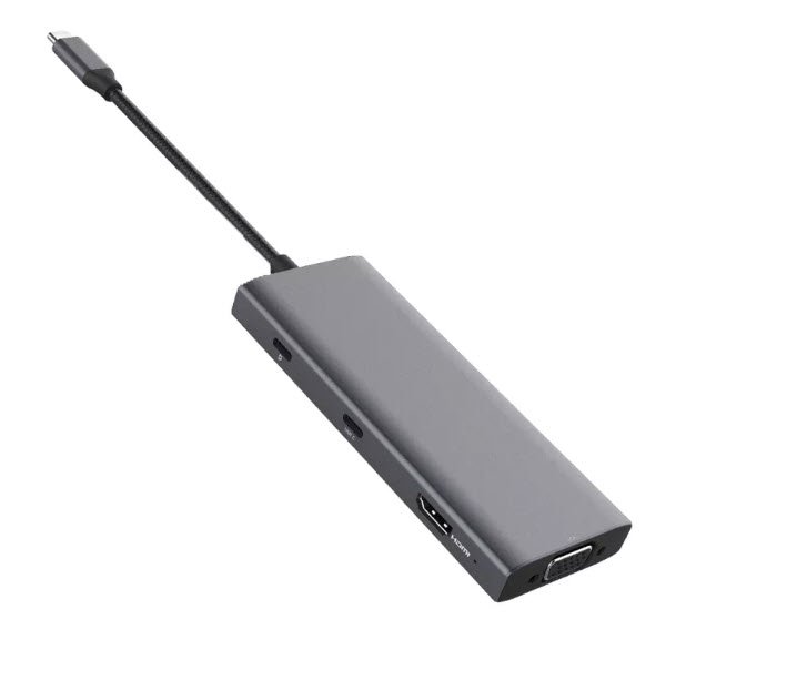 Adaptor Hub USB Type-C compatibil cu Macbook, Windows 9in1 USB VGA HDMI 4K HDTV PD Micro SD TF Card Slot USB 3.0
