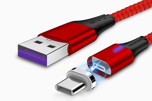CABLU DATE INCARCARE 2IN1 FAST CHARGE 3.0 USB LA MICRO USB/TYPE-C 1.5M 5A ROSU