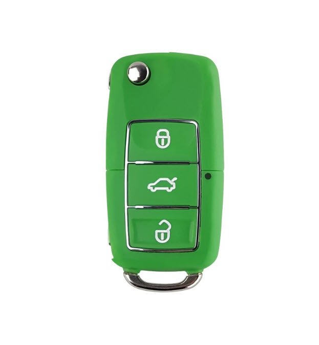 Carcasa cheie Volkswagen Jetta Golf Passat Beetle Polo Bora Sharan Skoda Seat, verde, 3 butoane