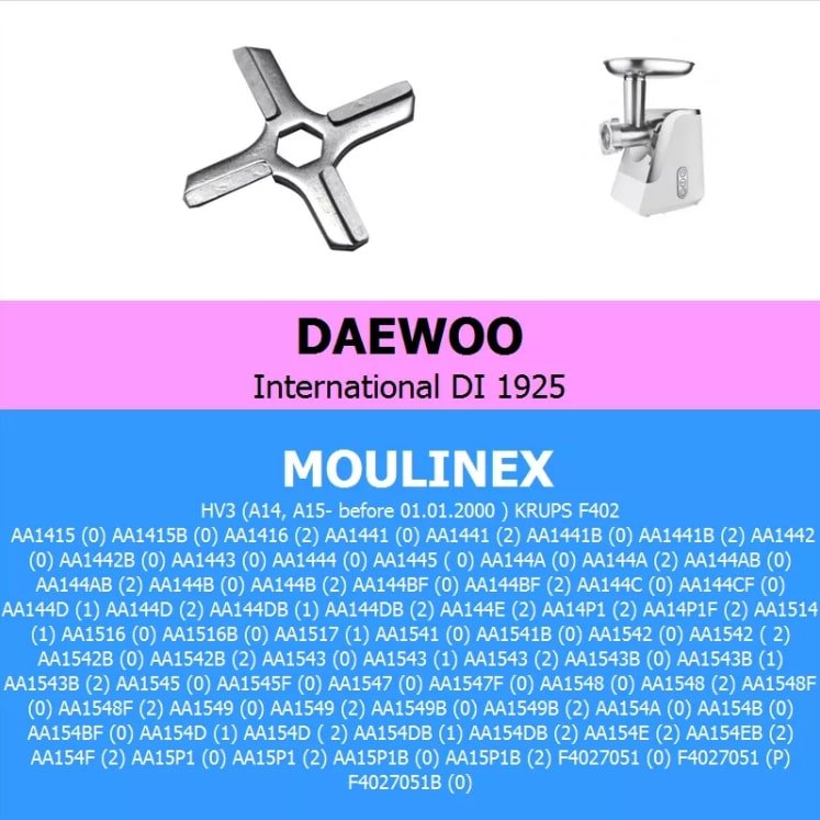Cutit masina de tocat pentru Moulinex HV3/KRUPS F402 Daewoo