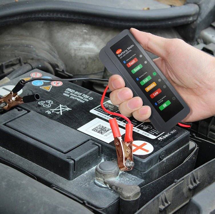 Tester pentru alternator si baterie auto cu indicator LED, 12V-24V