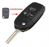 Carcasa cheie Volvo 3 butoane transformare din cheie clasica in cheie briceag