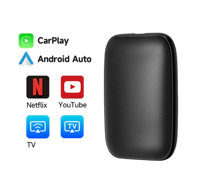 Adaptor Apple Carplay si Android Auto Wireless, Topautochei®, pentru masini cu Carplay de fabrica prin cablu, Plug & Play 2GB + 34GB, WI-FI 6, 2.4 Ghz/5 Ghz 