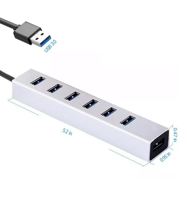Adaptor Hub USB 3.0 Type-C Multi Splitter 7 in 1, Windows Macbook