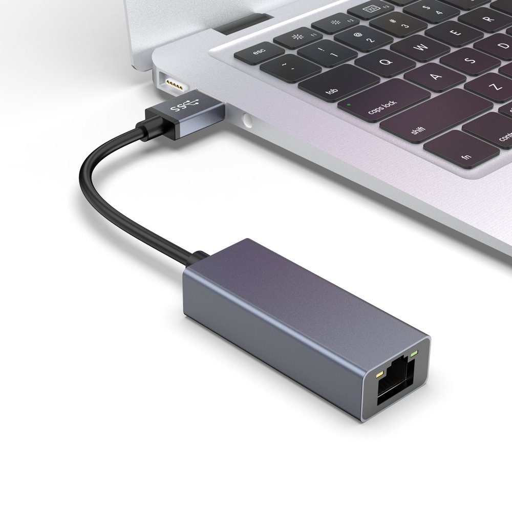 Adaptor Hub USB la Retea Gigabit Ethernet RJ45 10/100/1000Mbps Silver