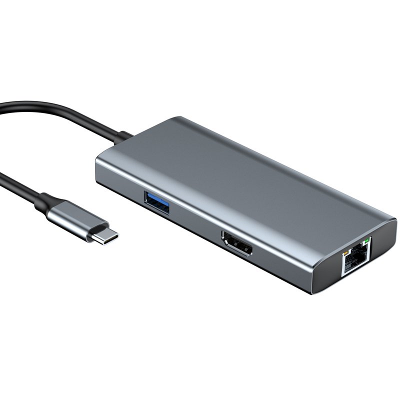 Adaptor Hub USB Type-C compatibil cu Macbook, Windows 7in1 USB HDMI 4K HDTV PD Micro SD TF Card Slot USB 3.0