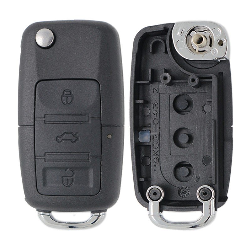 Carcasa cheie briceag compatibila cu Volkswagen, 3 butoane, fara lama, 4 suruburi