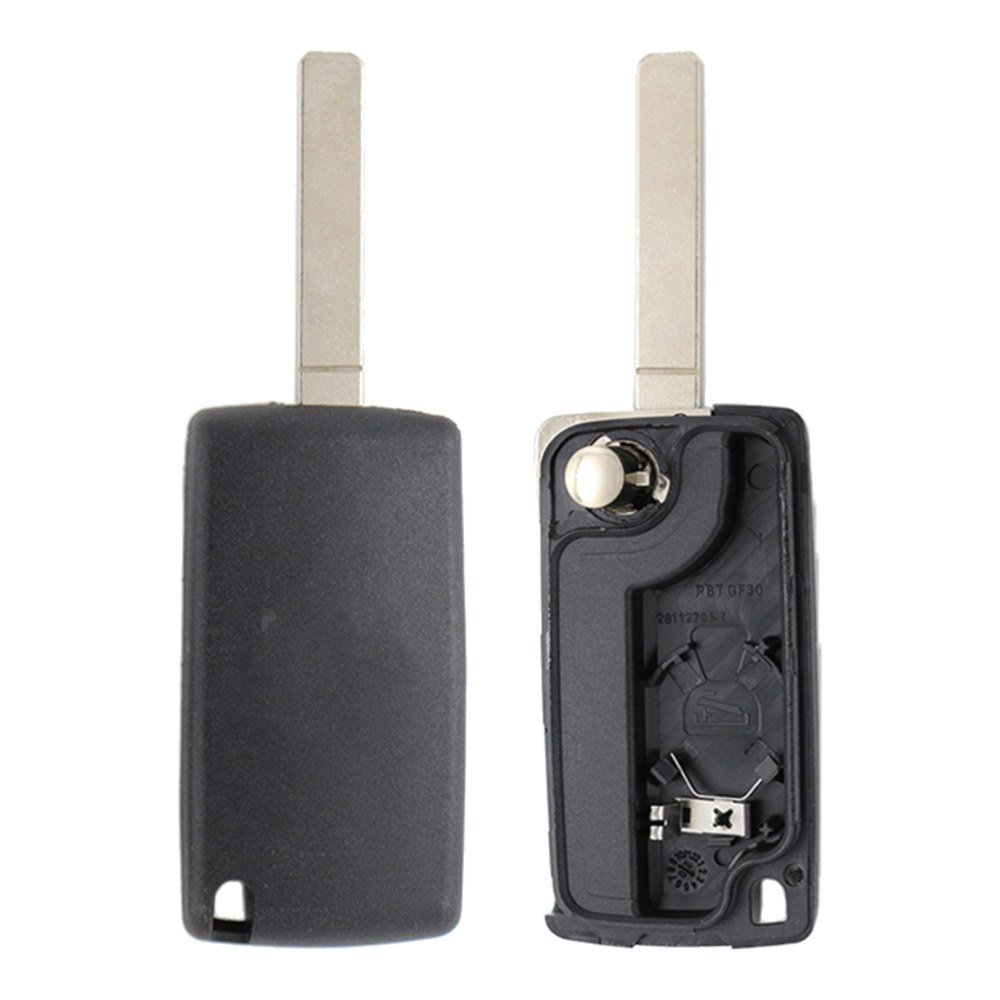 Carcasa cheie briceag Topautochei® 3 butoane lumini, CU suport baterie, lamela VA2, compatibila cu Peugeot 307 308 407 si Citroen C4 C5