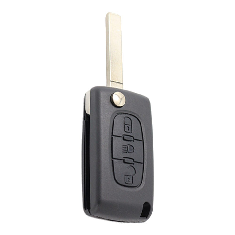 Carcasa cheie briceag Topautochei® 3 butoane lumini, CU suport baterie, lamela VA2, compatibila cu Peugeot 307 308 407 si Citroen C4 C5