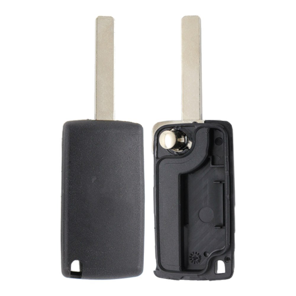 Carcasa cheie briceag Topautochei® 3 butoane lumini, FARA suport baterie, lamela HU83, compatibila cu Peugeot 307 308 407 si Citroen C4 C5