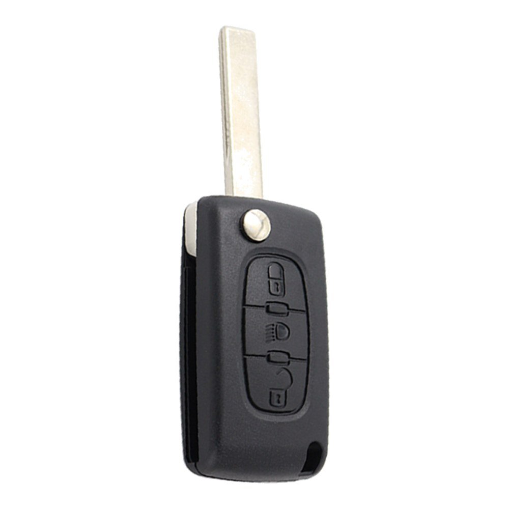 Carcasa cheie briceag Topautochei® 3 butoane lumini, FARA suport baterie, lamela HU83, compatibila cu Peugeot 307 308 407 si Citroen C4 C5