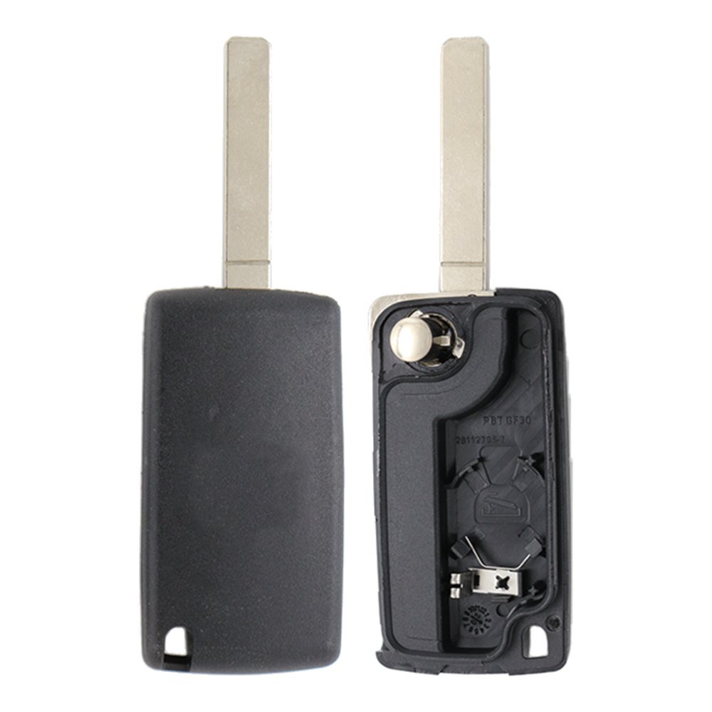 Carcasa cheie briceag Topautochei® 4 butoane, CU suport baterie, lamela VA2, compatibila cu Peugeot 807 Expert Partner si Citroen C8 Jumpy Berlingo