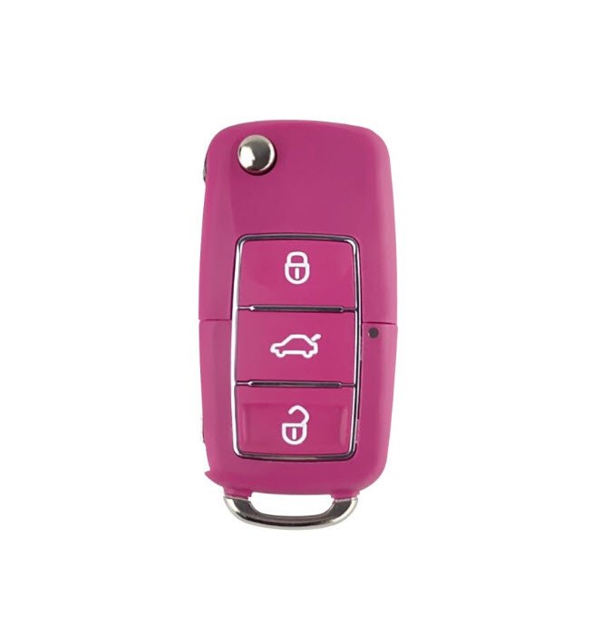 Carcasa cheie Volkswagen Jetta Golf Passat Beetle Polo Bora Sharan Skoda Seat, roz, 3 butoane