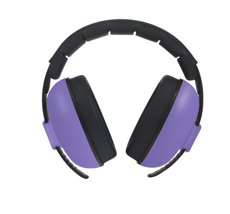 Casti antifonice pentru copii si bebelusi 3-36 luni, marime reglabila, ergonomice, captusite, comfortabile, usoare, pentru protectia auzului, 15x6x15 cm, mov, Topautochei®