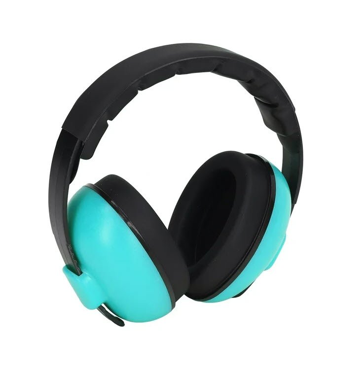 Casti antifonice pentru copii si bebelusi 3-36 luni, marime reglabila, ergonomice, captusite, comfortabile, usoare, pentru protectia auzului, 15x6x15 cm, turcoaz, Topautochei®