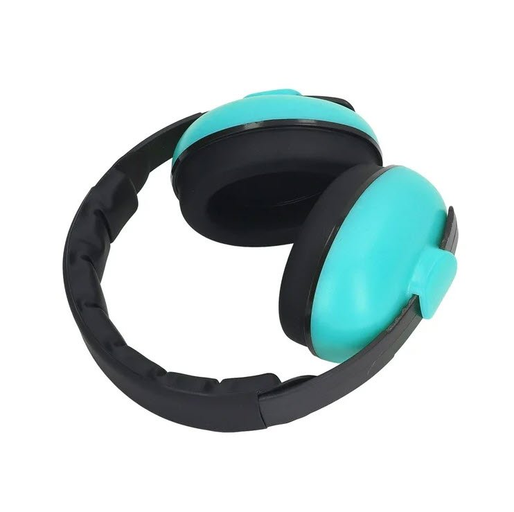 Casti antifonice pentru copii si bebelusi 3-36 luni, marime reglabila, ergonomice, captusite, comfortabile, usoare, pentru protectia auzului, 15x6x15 cm, turcoaz, Topautochei®