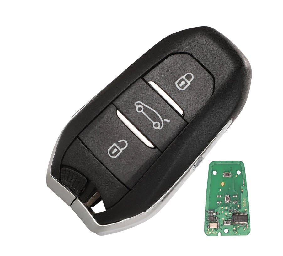 Cheie auto completa compatibila Peugeot 5008 508, 2010-2018, 3 butoane, Keyless Go, Chip ID46  434MHZ