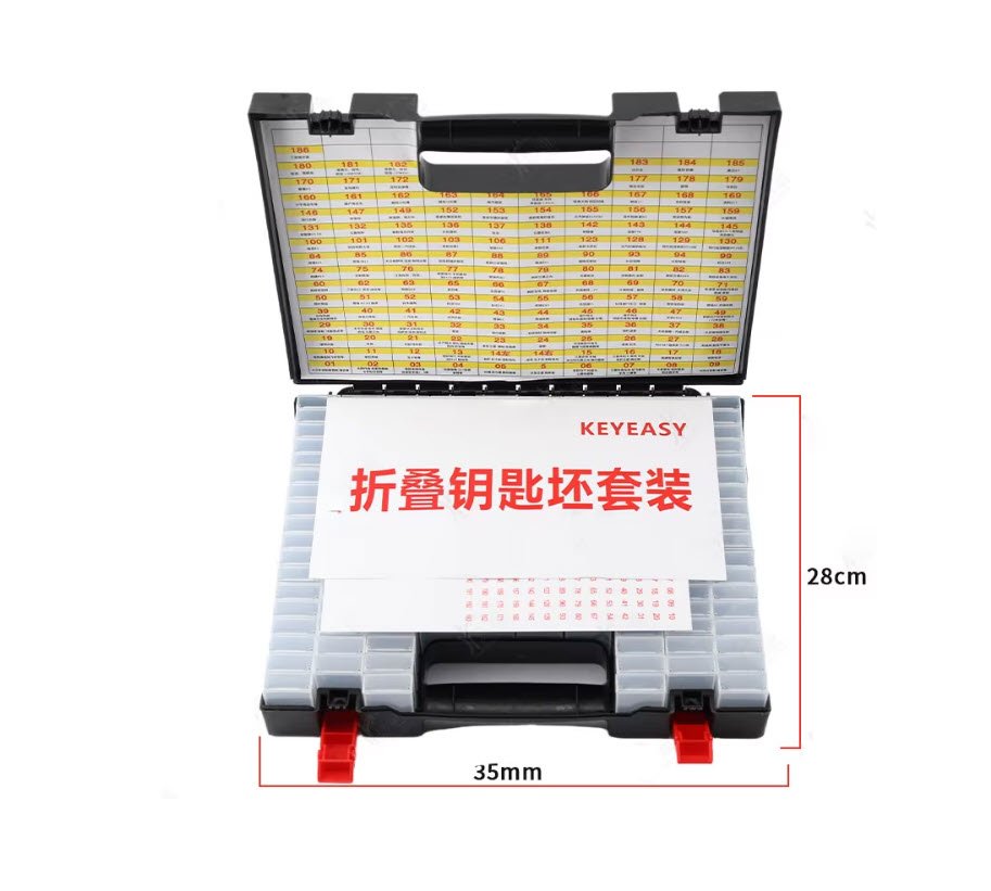 Organizator pentru Lamele Brute de Chei Auto – Depozitare pe Coduri pentru Tehnicieni