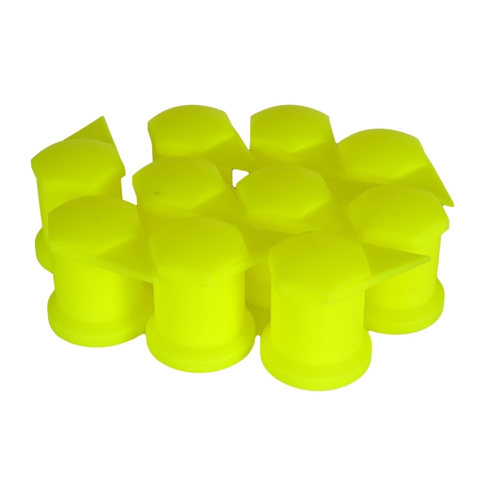 Set 10 Bucati Capac Plastic Pentru Prezon Roata Cu Indicator 33 mm Neon