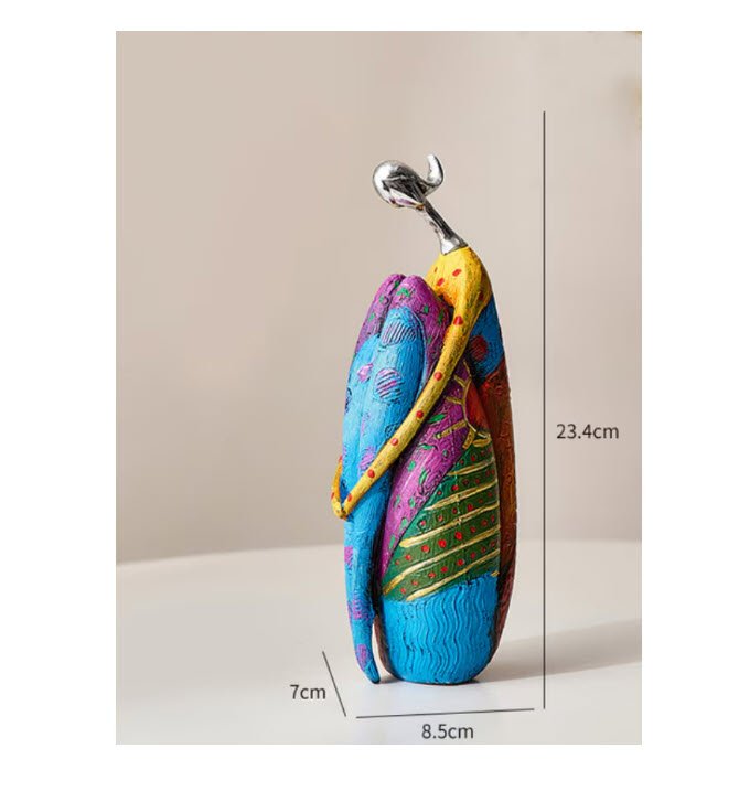 Statueta colorata, Topautochei® stil Africa, meditatie, motivationala, 23.4 x 8.5 cm, Topautochei®