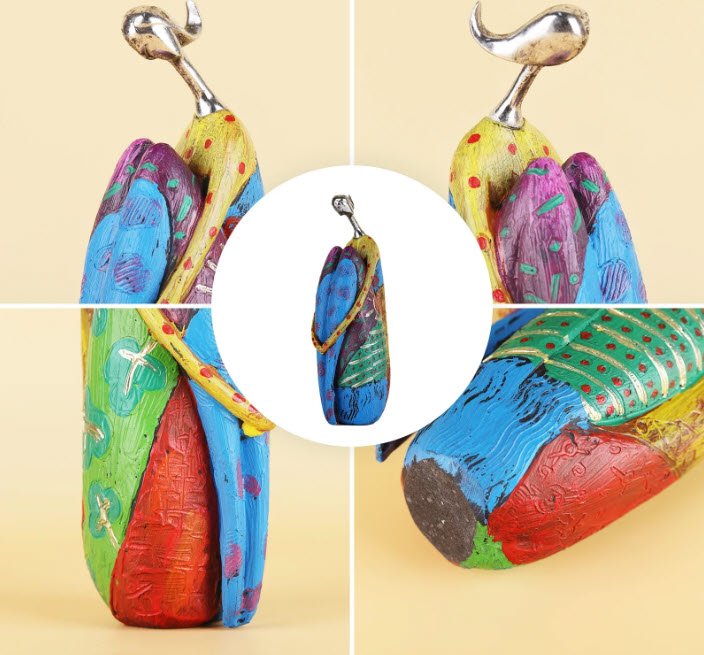 Statueta colorata, Topautochei® stil Africa, meditatie, motivationala, 23.4 x 8.5 cm, Topautochei®