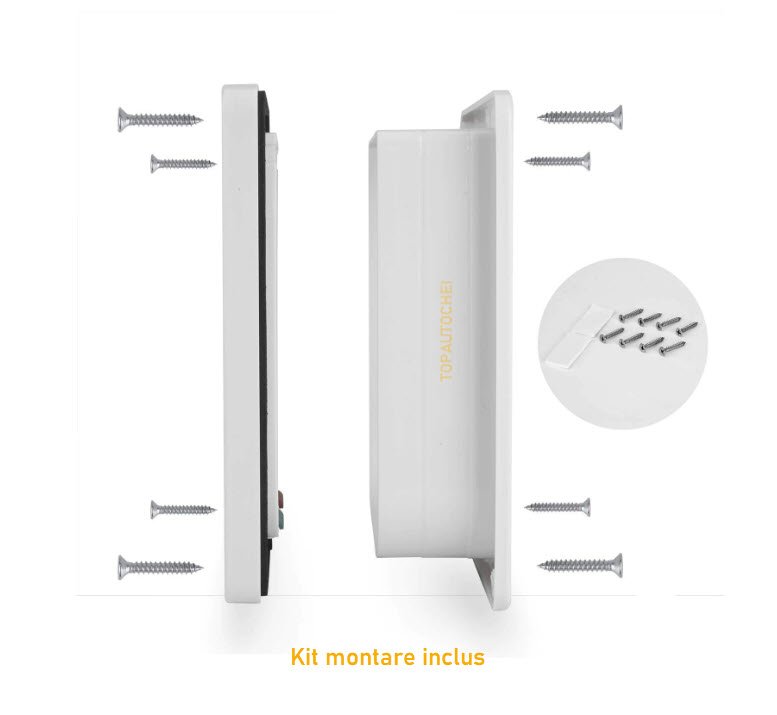 Usa batanta pentru animale de companie, L 25.3 x 23.7 x 5.4 cm, ABS, 4 moduri de intrare/iesire, pentru pisici si caini de talie mica, alb