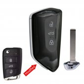 Carcasa cheie modificata Topautochei® pentru Golf 7 MQB, 3 butoane, lamela HU162T