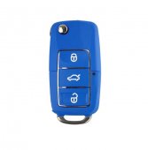 Carcasa cheie Volkswagen Jetta Golf Passat Beetle Polo Bora Sharan Skoda Seat, albastra, 3 butoane