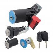 Set complet butuci usa si contact pornire Topautochei® compatibil Renault, cod OE 806019591R, 2 chei